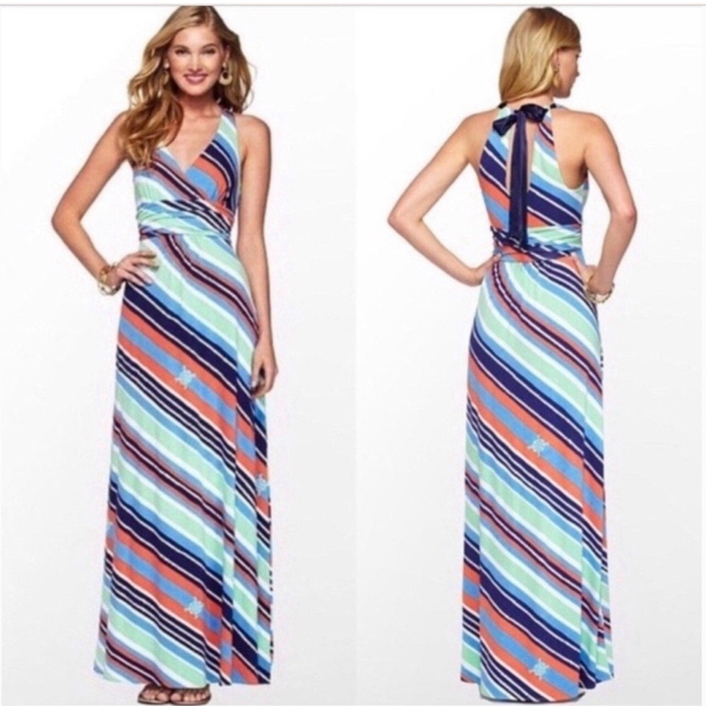 Lilly Pulitzer Vibrant Striped Maxi Dress